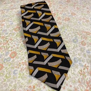 HALSTON Vintage Art Deco Silk Tie